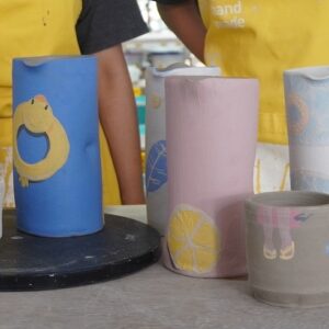 C. Sampler Class - Wheel Throw Cup + Hand Build Tea Jug : Ice Tea Dreams