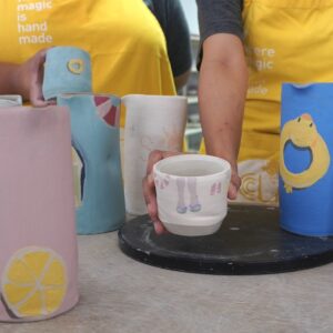 C. Sampler Class - Wheel Throw Cup + Hand Build Tea Jug : Ice Tea Dreams