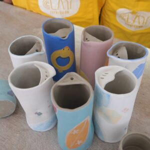 C. Sampler Class - Wheel Throw Cup + Hand Build Tea Jug : Ice Tea Dreams