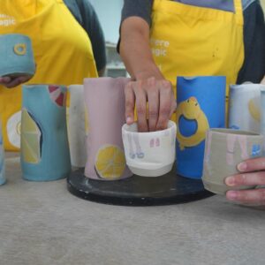 C. Sampler Class - Wheel Throw Cup + Hand Build Tea Jug : Ice Tea Dreams